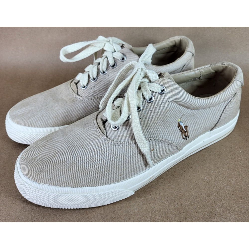 Polo Ralph Lauren Size 10 D  Vaughn Beige Casual Sneakers Men's  01087